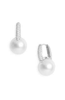 Mikimoto Classic Elegance Diamond & Cultured Pearl Earrings 