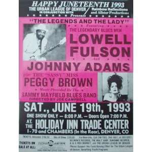  Lowell Fulson Johnny Adams Denver Blues Concert Poster 