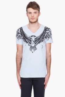 Mcq Alexander Mcqueen Blue Eagle Print T shirt for men  