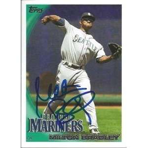 Milton Bradley Signed Seattle Mariners 2010 Topps Card
