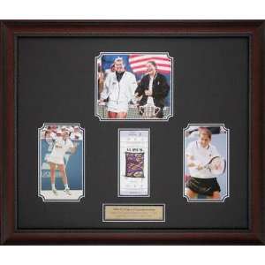 Steffi Graf and Monica Seles   1996 U.S. Open   Framed Collage with 