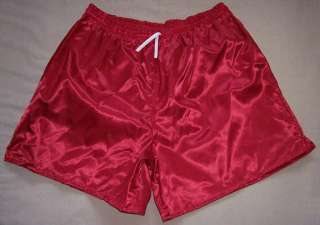 Red Satin Nylon Soccer Shorts   Medium *NEW*  