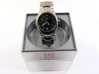 ESQ MENS E5263 BLACK FACE STAINLESS WATCH WITH BOX  