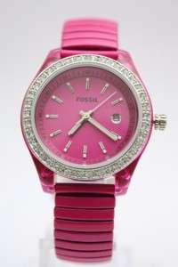   Glitz Steel Pink Expansion Band Women Watch Date 30mm ES2909  