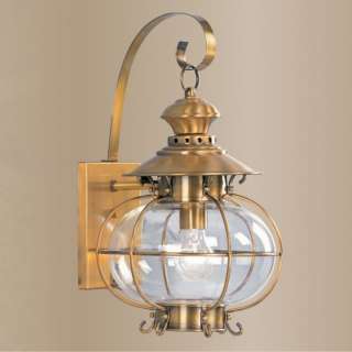 NEW 1 Light Md Nautical Outdoor Wall Lamp Lighting Fixture, Brass 