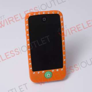 ORANGE BLING SILICONE CASE COVER SKIN FOR IPHONE 4 4G  