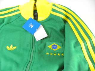 Adidas World Cup Retro Brazil Soccer Green/Yellow Track Futball Jacket 