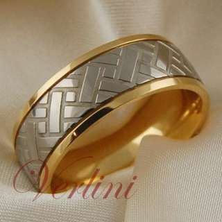   fit titanium wedding band ring 14k yellow gold plated with beautiful