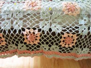 Chic Hand Crochet Flower Cotton Table Cloth Throw Rug  
