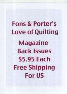 Fons & Porters Love of Quilting Magazine Some Issues # 86 to 95 2010 