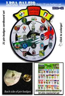 Italian Italy League LEGA CALCIO Football Soccer 21 Pin Badges set 