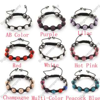   Crystal Pave Disco Ball Friendship Bracelet + Gift Box (16 Colours