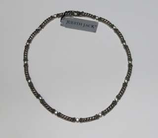   JACK STERLING SILVER/MARCASITE STONES/CLEAR CRYSTALS NECKLACE LADIES