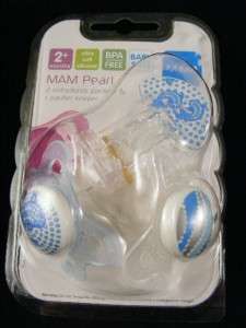 MAM Pearl Pacifier Soothers Orthodontic 2 Keeper Clip 845296090430 