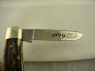 German Kissing Crane Stag 1990 NKCA Stockman Knife  