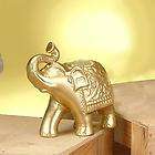 Gold Walking Glass Mosaic Elephant Statue Figurine