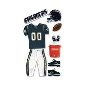  NFL TEAM UNIFORM 3 D Stickers SAN DIEGO CHARGERS   DISCONTINUED 