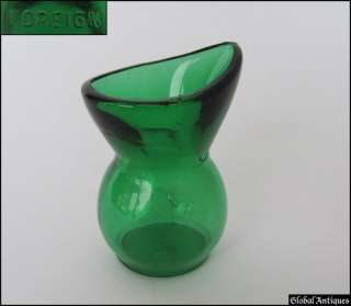 ANTIQUE MEDICAL EMERALD GREEN GLASS EYE BATH CUP MARKED  