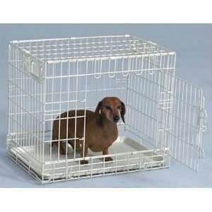  Dog Supplies Side Door Wire Dog Crate   White / Small: Pet 