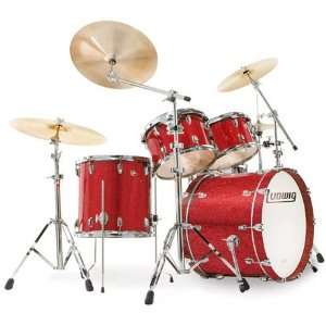  Ludwig Classic Maple Power Drum Set Shell Pack   Red 