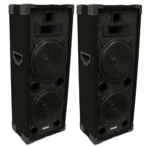 Two VM Audio VAS4210P 2200 Watt 4 Way Dual 10 DJ Loud Speakers System 