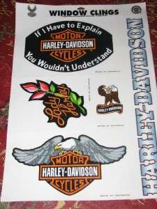 HARLEY DAVIDSON LOT OF RARE WINDOW CLINGS DECALS NEW  