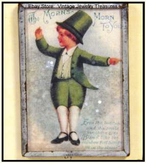 Vintage Postcard St Patricks Day Pin Irish Bethany Lowe Shamrock MORN 