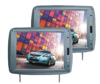   T120PLGR 12 GRAY CAR HEADREST WIDESCREEN TFT LCD MONITORS W/ REMOTES