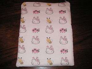 Hello Kitty handmade zipper fabric iPad 2 Xoom Galaxy pouch case 