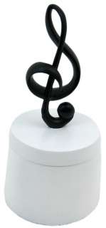 Black / White Treble Clef Musical Note Trinket Box  