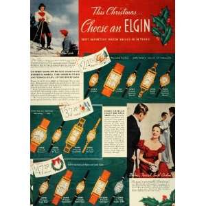  1938 Ad Elgin Watches Christmas Snow Ski Dabney Parrish 