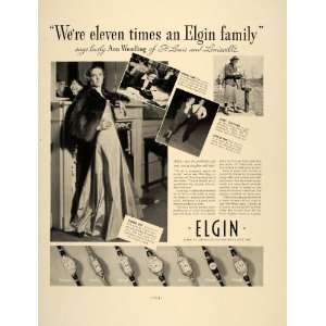  1937 Ad Elgin Watches Wristwatch Ladies Ann Wendling 