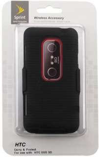 HTC EVO 3D Shell Holster Combo   Black Sprint Original