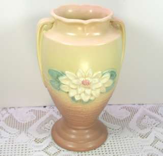 Hull Art Pottery Water Lily L 12 Huge 10 Flower Vase  