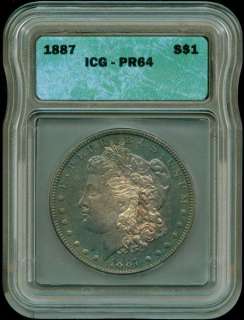 1887 P ~PR64 ~MORGAN DOLLAR~ONLY 710 MINTED~RAINBOW  