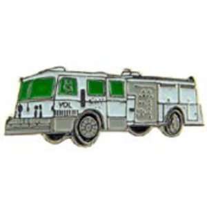  Fire Truck Pin White & Green 1 Arts, Crafts & Sewing