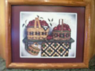   IN BASKETS & QUILT Framed Print for your Home Interior Decor EUC
