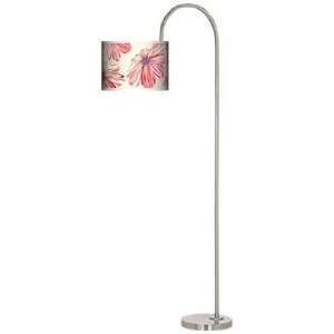  Floral Ruby Arc Tempo Giclee Floor Lamp