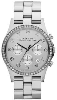   BY MARC JACOBS SILVER CRYSTAL HENRY CHRONOGRAPH LADIES WATCH MBM3104