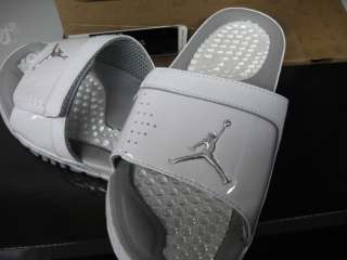 Nike Jordan Hydro VI White Silver Sandals Mens Sz 8  