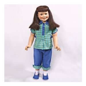   Drake Doll Blue Plaid Play Shorts Outfit with blue shoes (w/out doll