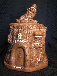   Winton Ceramic Gnome Elf Bakery Cookie Jar 1950s Vintage Keebler Elf