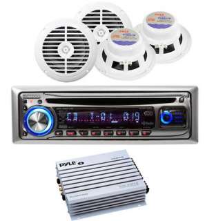KENWOOD BOAT CD WATERPROOF RADIO STEREO 4 SPEAKERS +AMP  