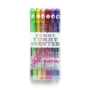   Yummy Scented Glitter Gel Pens, Set of 12 (132 14)