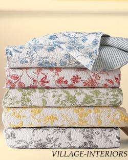   BRIGHTON FRENCH COUNTRY RED & IVORY WHITE TOILE CAL /KING QUILT  