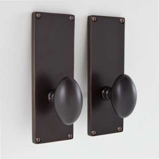     Modern Door Plate Set with Egg Knob   Passage  Oil Rubbed Bronze