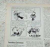 1977 MR MAGOO cartoon comic La Z Boy recliner Chair AD  