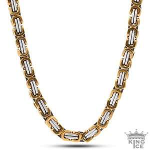   Silver and Gold Plated Two Tone Stainless Steel Link Chain Jewelry