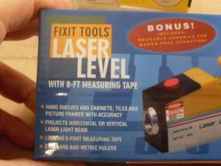 FIXIT TOOLS LASER LEVEL WITH EIGHT FOOT MEASURING TAPE  