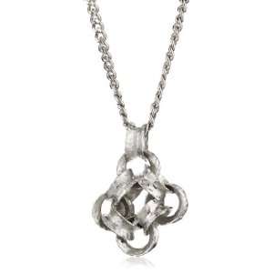 Clara Kasavina Hammered Silver Tone Multi Loop Pendant Necklace